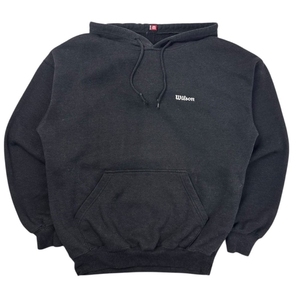 Vintage Wilson Sport Embroidered Hoodie Faded Black